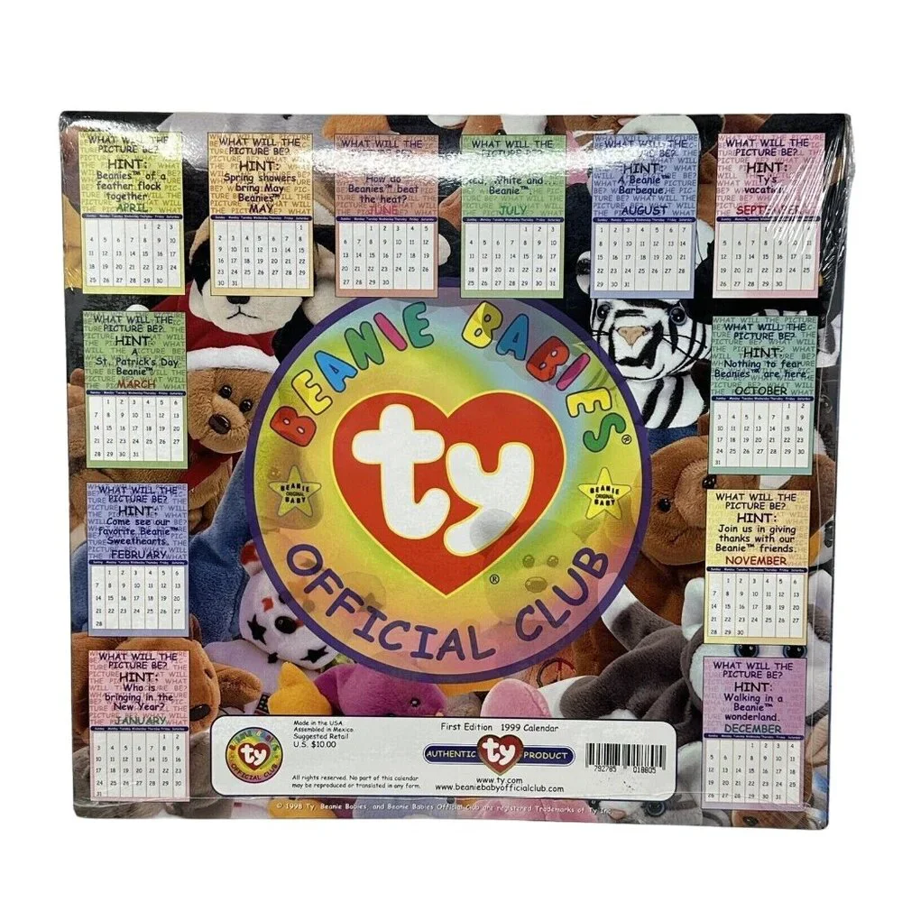 1999 Ty Beanie Baby Beanie Babies Official Wall Calendar Sealed